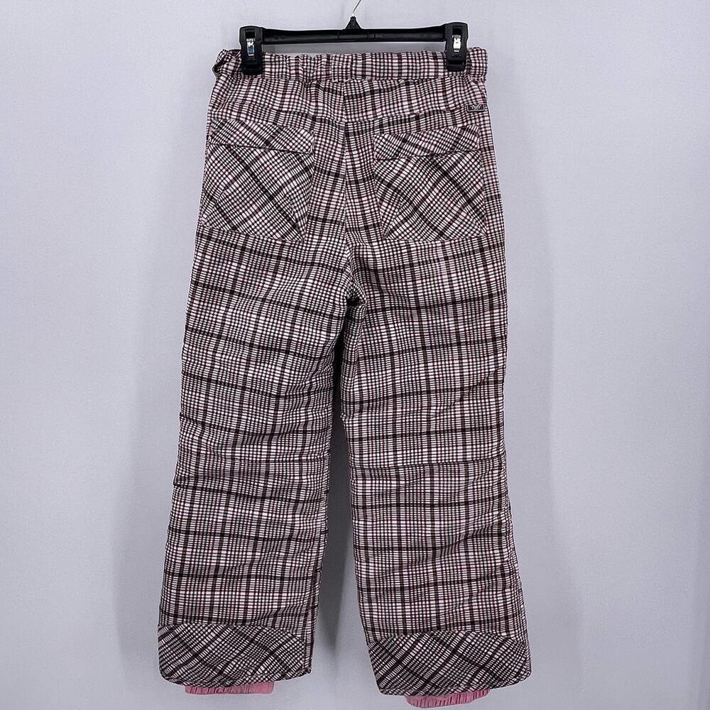Cherokee Youth Sz L Pink Plaid Checkered Snow Ski Pants Adjustable Waist Girls - Picture 2 of 9
